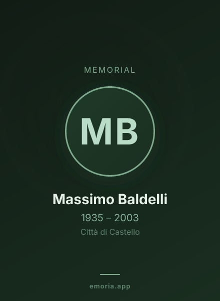 Memorial portrait of Massimo Baldelli