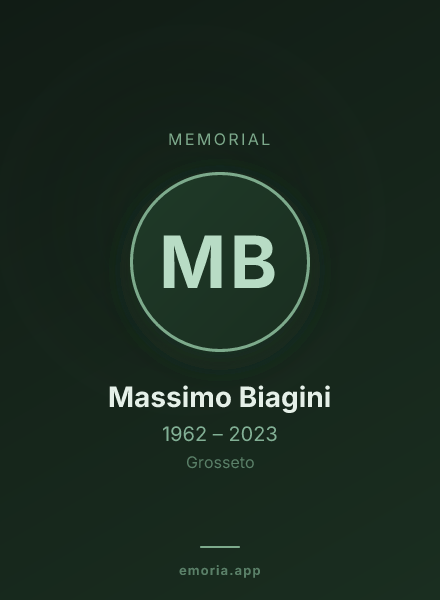 Memorial portrait of Massimo Biagini