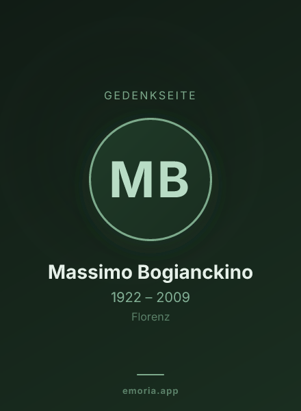 Gedenkportrait von Massimo Bogianckino