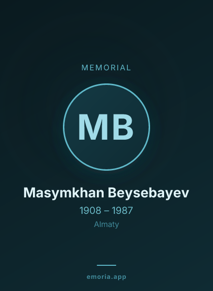 Memorial portrait of Masymkhan Beysebayev