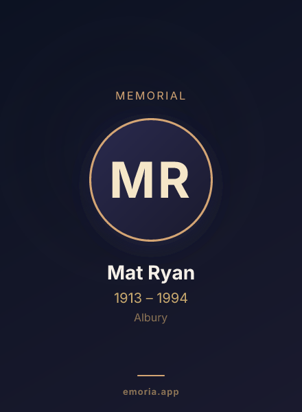 Memorial portrait of Mat Ryan