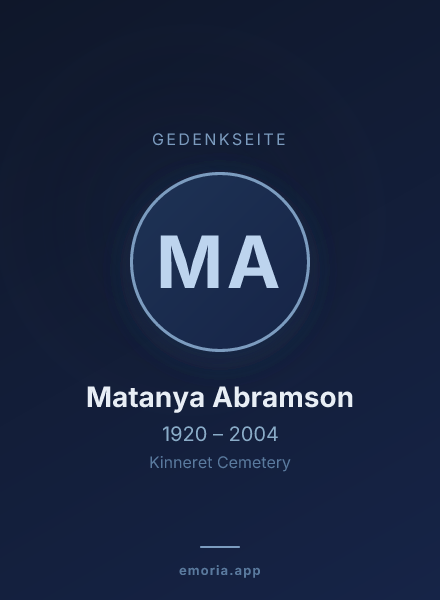 Gedenkportrait von Matanya Abramson