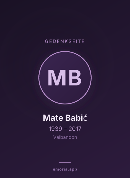 Gedenkportrait von Mate Babić