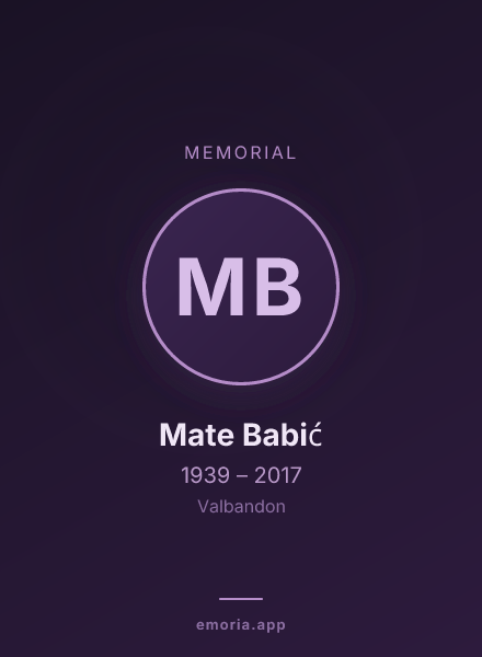 Memorial portrait of Mate Babić