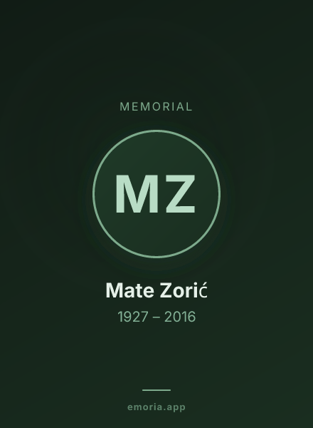 Memorial portrait of Mate Zorić