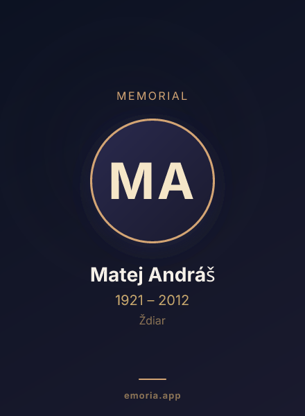 Memorial portrait of Matej Andráš