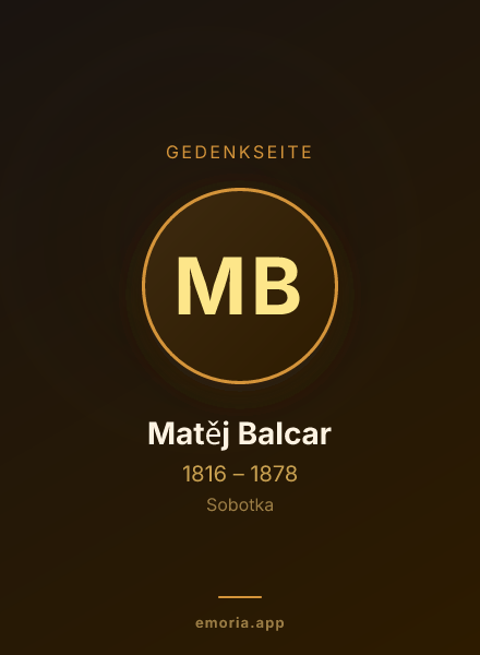 Gedenkportrait von Matěj Balcar