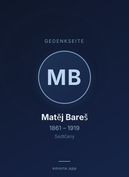 Gedenkportrait von Matěj Bareš