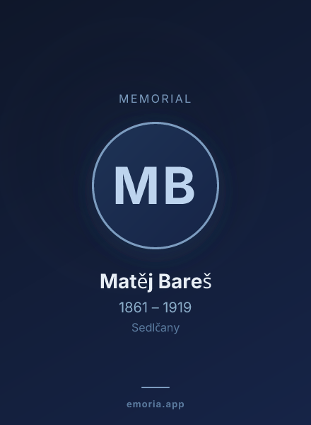 Memorial portrait of Matěj Bareš
