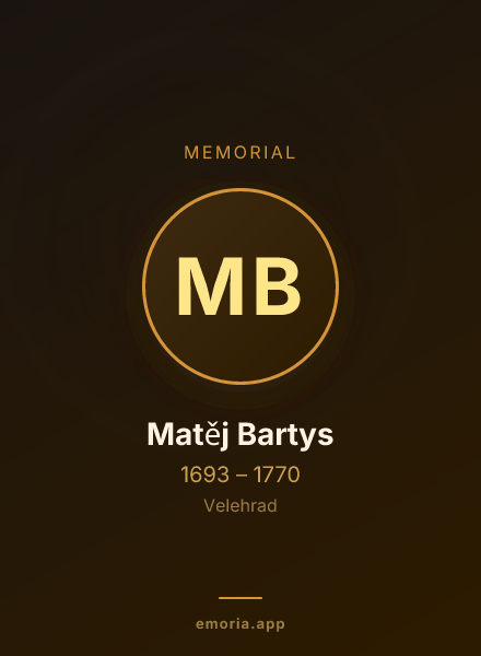 Memorial portrait of Matěj Bartys