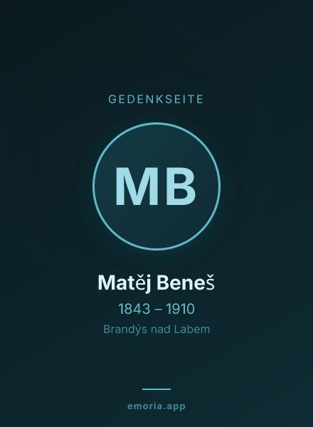 Gedenkportrait von Matěj Beneš