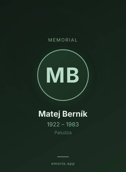 Memorial portrait of Matej Berník