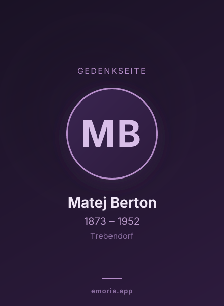 Gedenkportrait von Matej Berton
