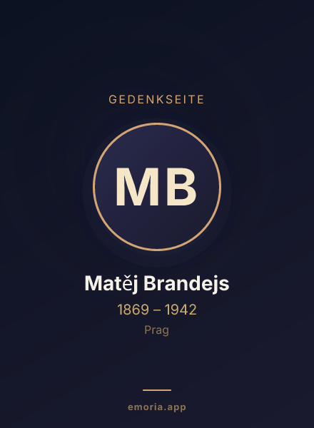 Gedenkportrait von Matěj Brandejs