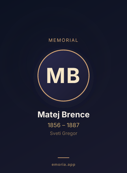 Memorial portrait of Matej Brence