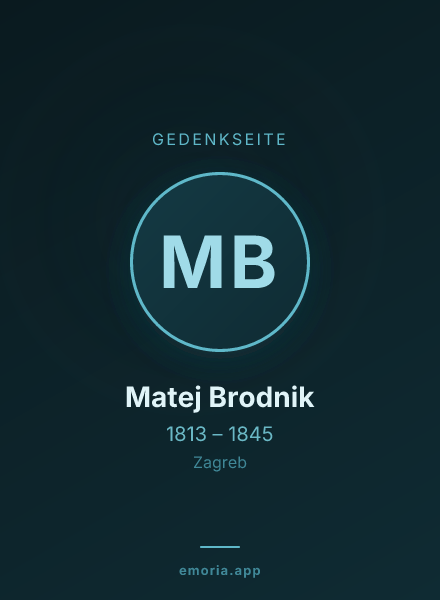 Gedenkportrait von Matej Brodnik