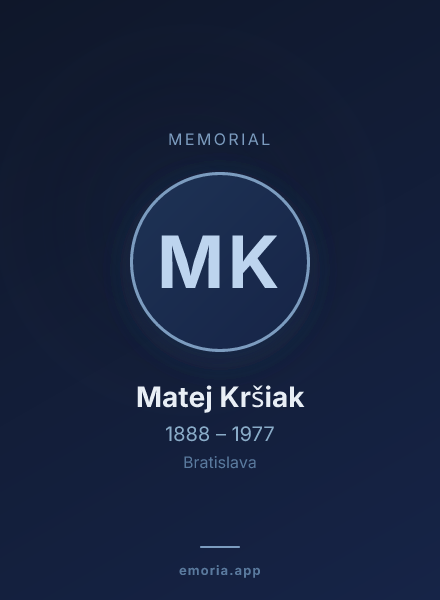 Memorial portrait of Matej Kršiak