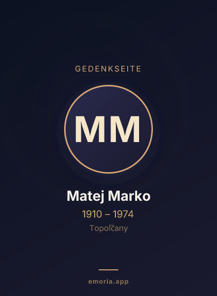 Gedenkportrait von Matej Marko