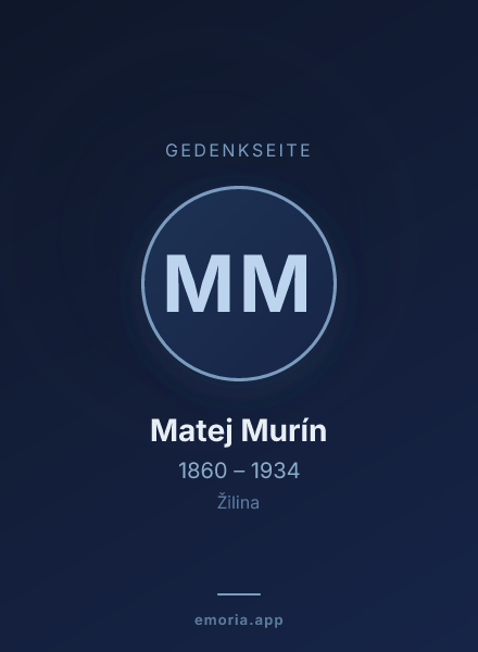 Gedenkportrait von Matej Murín