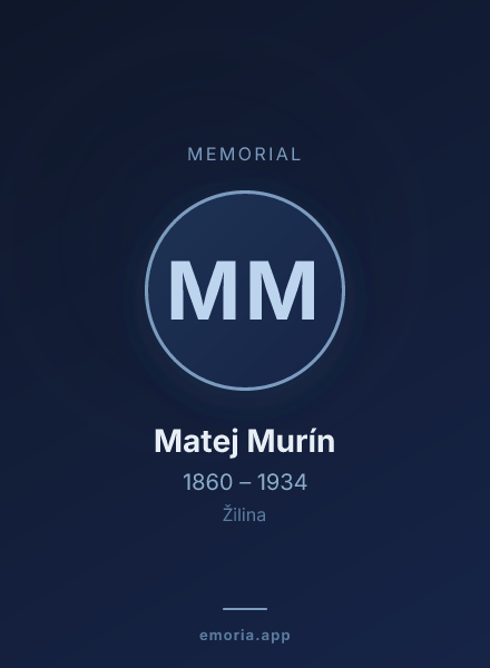 Memorial portrait of Matej Murín