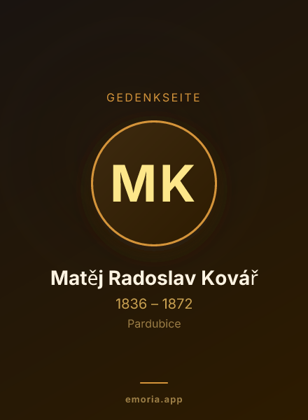 Gedenkportrait von Matěj Radoslav Kovář
