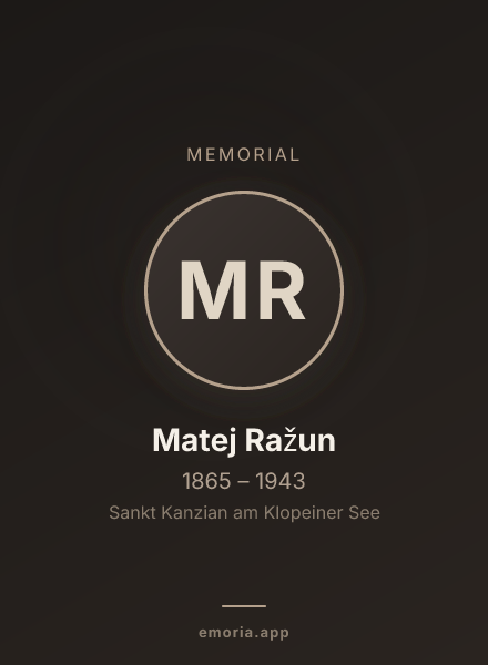 Memorial portrait of Matej Ražun