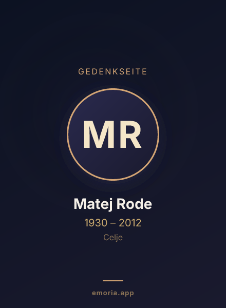 Gedenkportrait von Matej Rode