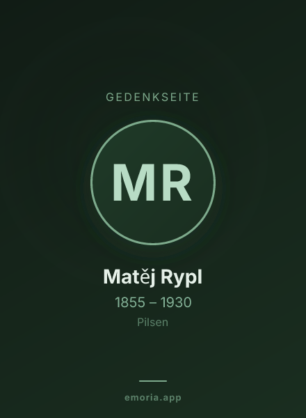 Gedenkportrait von Matěj Rypl