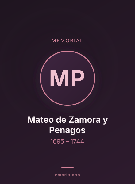 Memorial portrait of Mateo de Zamora y Penagos