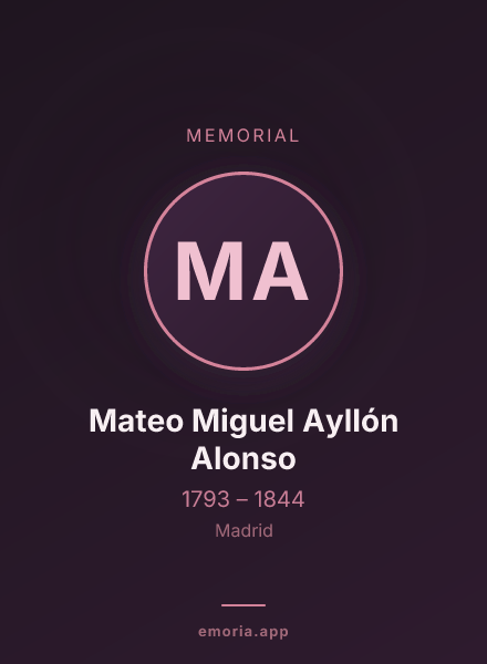 Memorial portrait of Mateo Miguel Ayllón Alonso