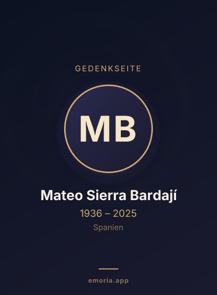 Gedenkportrait von Mateo Sierra Bardají