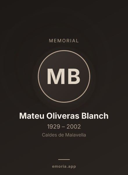 Memorial portrait of Mateu Oliveras Blanch