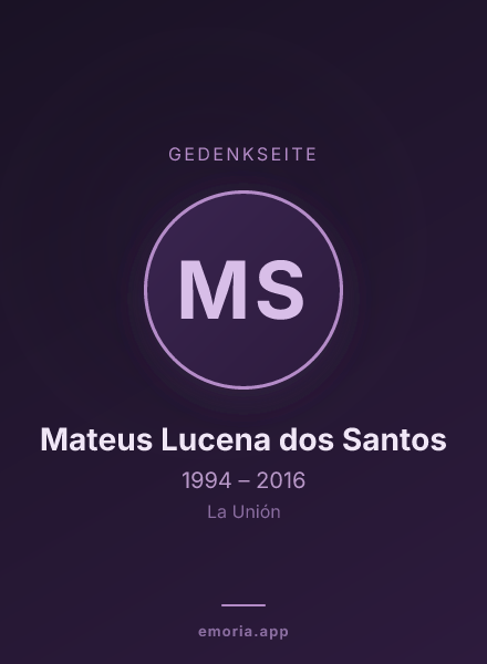 Gedenkportrait von Mateus Lucena dos Santos