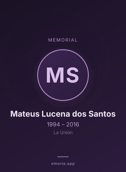 Memorial portrait of Mateus Lucena dos Santos