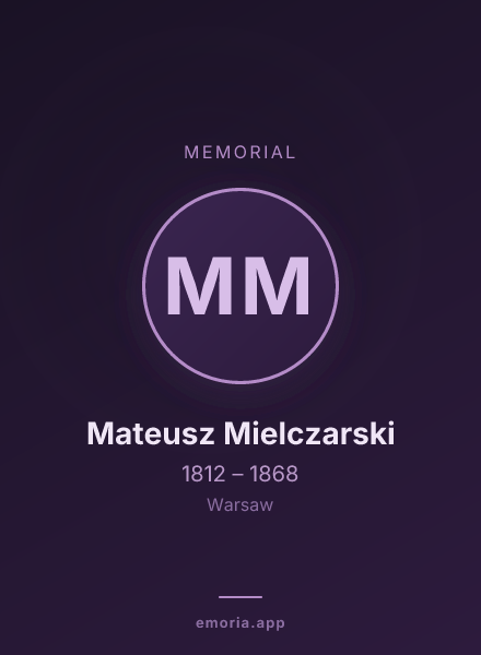 Memorial portrait of Mateusz Mielczarski