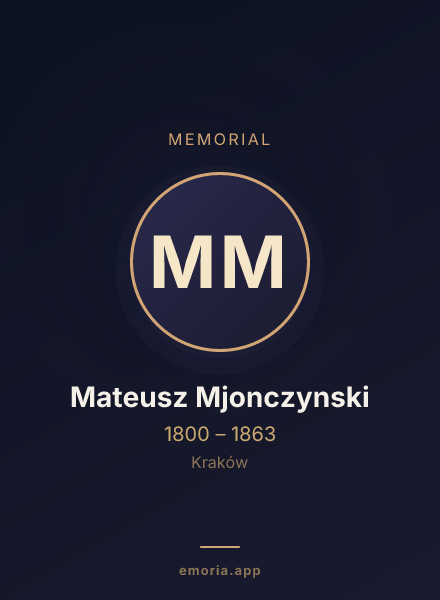 Memorial portrait of Mateusz Mjonczynski