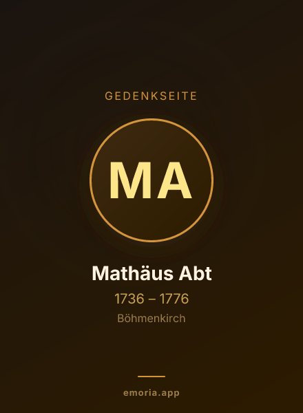Gedenkportrait von Mathäus Abt