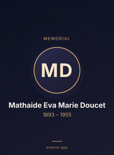 Memorial portrait of Mathaide Eva Marie Doucet