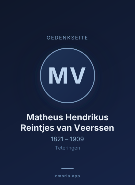 Gedenkportrait von Matheus Hendrikus Reintjes van Veerssen