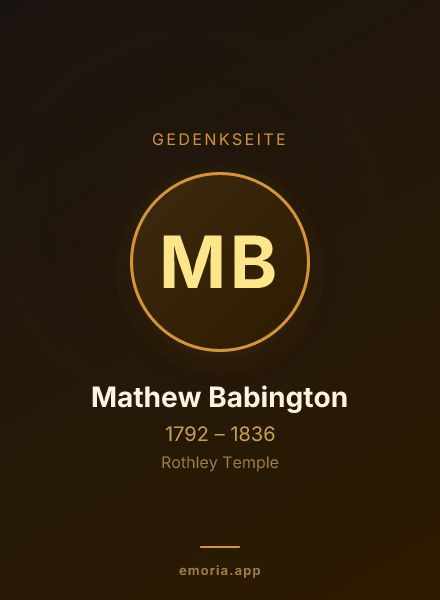 Gedenkportrait von Mathew Babington