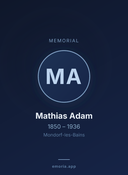 Memorial portrait of Mathias Adam