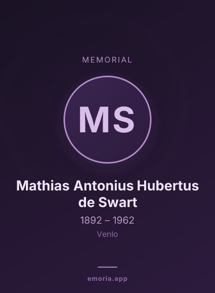 Memorial portrait of Mathias Antonius Hubertus de Swart
