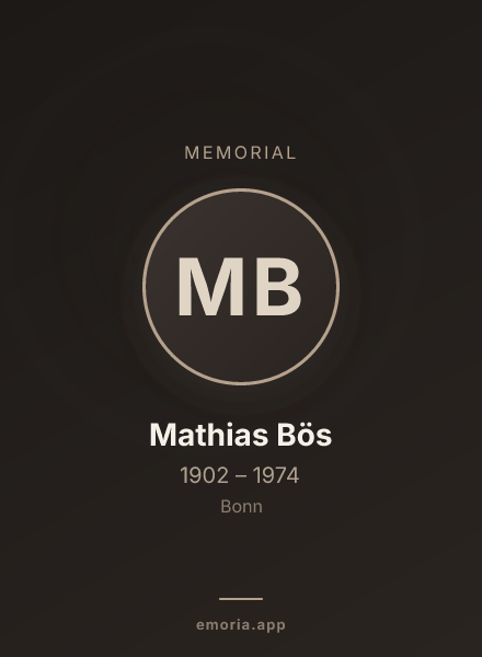 Memorial portrait of Mathias Bös