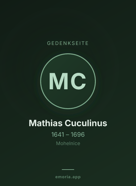 Gedenkportrait von Mathias Cuculinus
