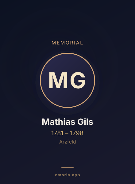 Memorial portrait of Mathias Gils