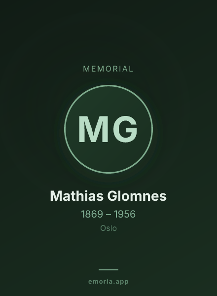 Memorial portrait of Mathias Glomnes
