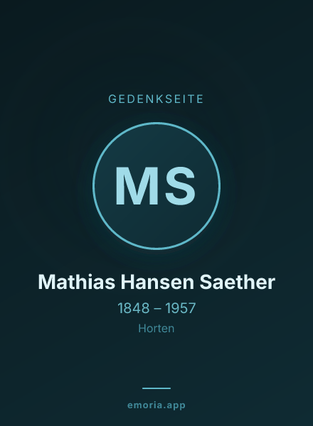 Gedenkportrait von Mathias Hansen Saether