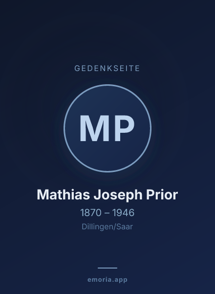 Gedenkportrait von Mathias Joseph Prior
