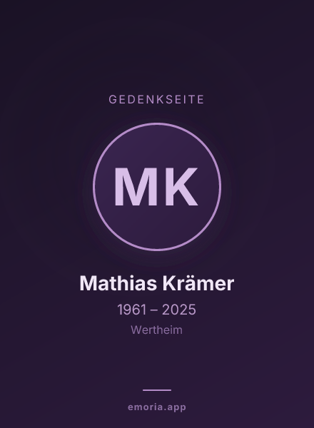 Gedenkportrait von Mathias Krämer