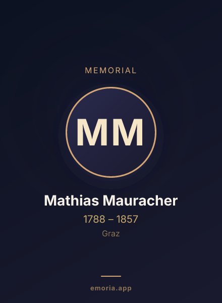 Memorial portrait of Mathias Mauracher